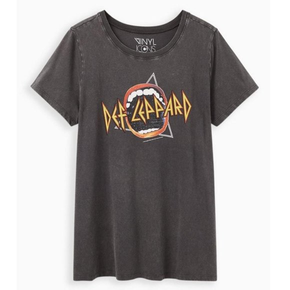 Torrid Def Leppard Classic Fit Crew Graphic Band Tee Shirt - Picture 1 of 11
